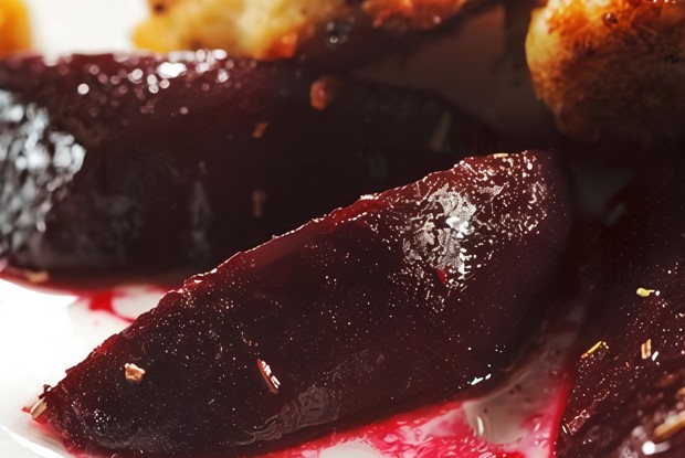 Печеная свекла в бальзамической глазури и апельсиновой цедре