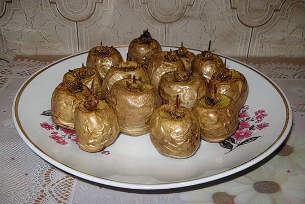 Печеный картофель с салом