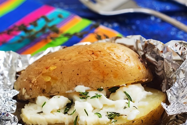 Печеный картофель с суфле из тимьяна