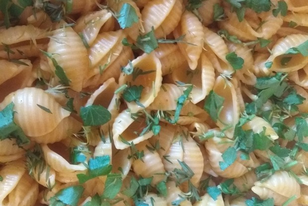 Пенне с тыквенным пюре для веганов