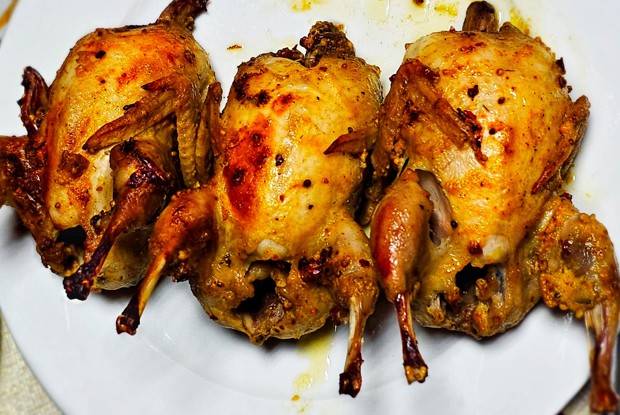 Перепёлки в духовке в горчичном соусе