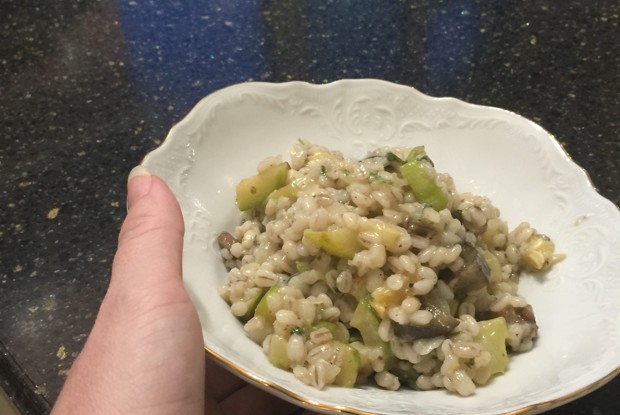 Перлотто с овощами и зеленью