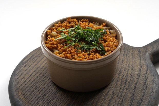 Перловая каша с куриными сердечками