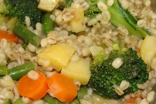 Перловка с овощами