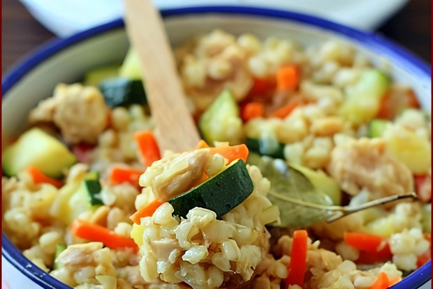 Перловка, томленая с бараниной и овощами