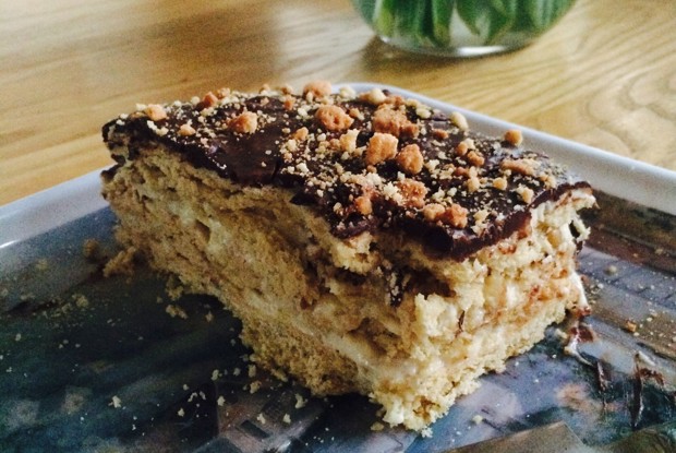 Песочный торт со сгущенным молком