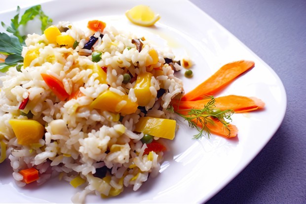 Пестрое овощное ризотто