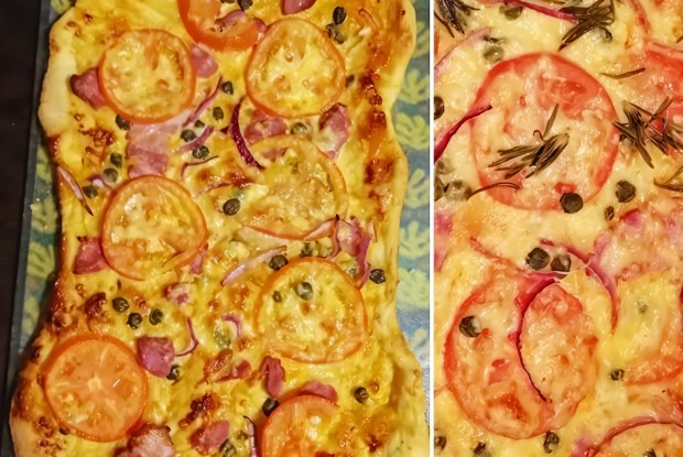 Пицца с беконом и каперсами