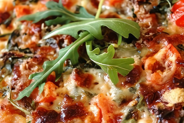 Пицца с луком-пореем и артошоками