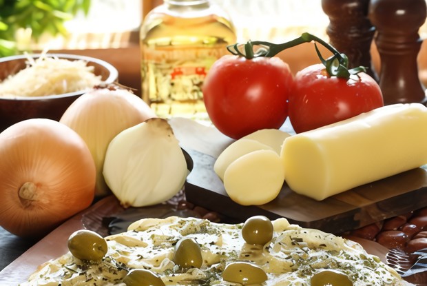 Пицца с сырным кремом