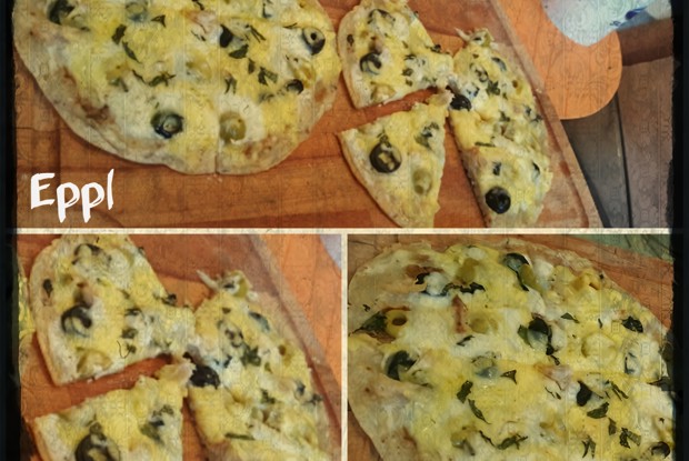 Пицца с сыром на лепешках без глютена