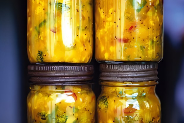 Пикули из зеленого перца чили в горчичном соусе