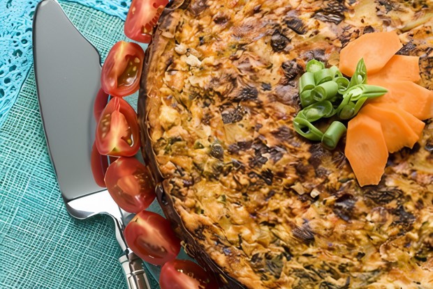 Пирог из говядины и шпината