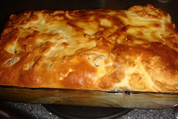 Пирог из яблок со сметаной