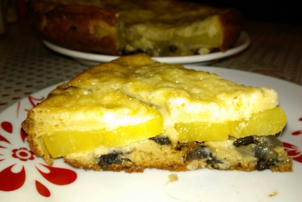 Пирог с грибами и с каpтошкой в мультиварке