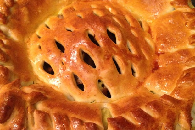 Пирог с картошкой и грибами