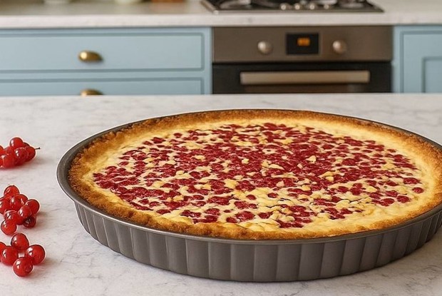 Пирог с красной смородиной