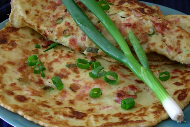 Пивные блины с ветчиной