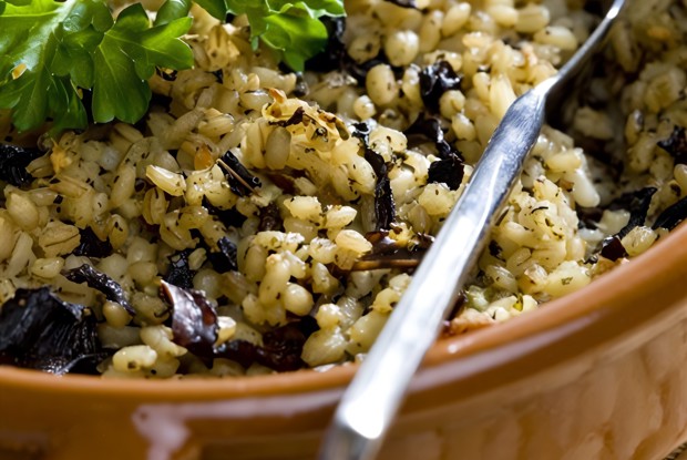 Плов из ячменя с грибами