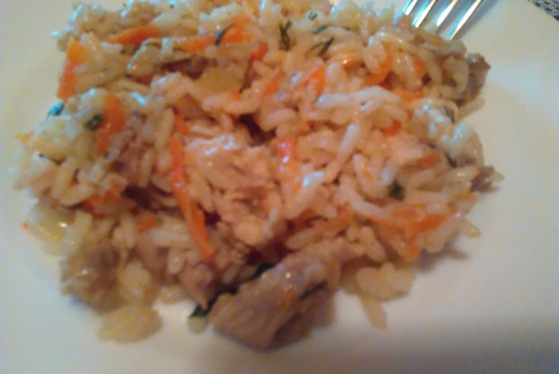 Плов с курицей на курином бульоне