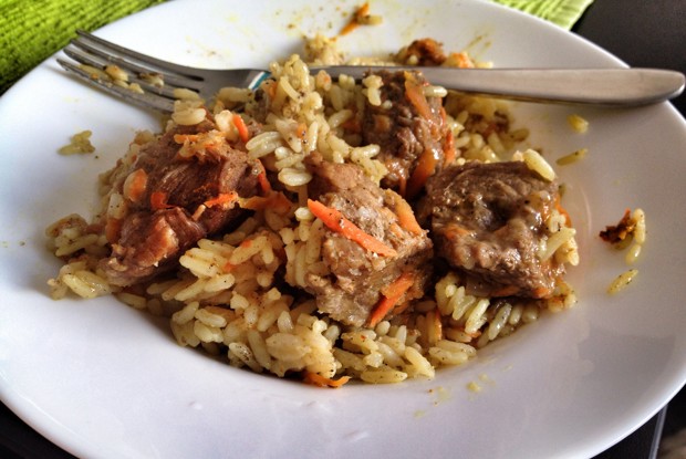 Плов с телятиной и карри