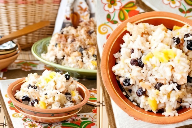 Плов с тыквой и фруктами