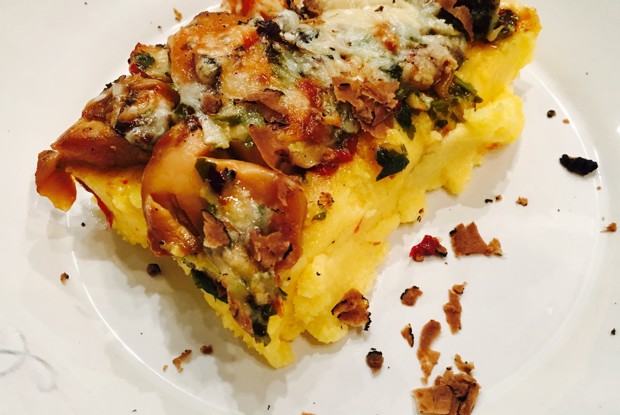 Полента с белыми грибами