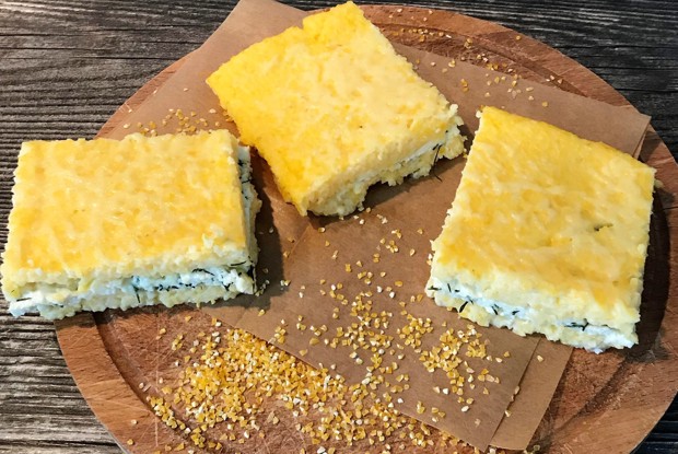 Полента с пармезаном и творогом