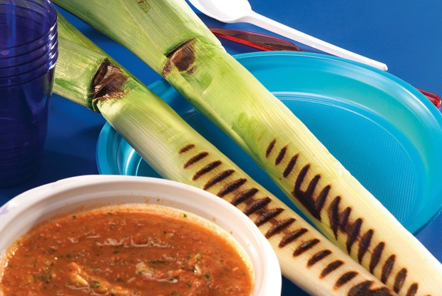 Порей с чесночным майонезом