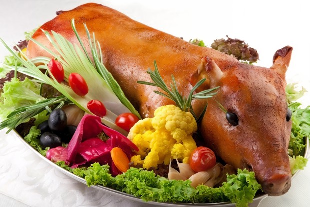 Поросенок жареный