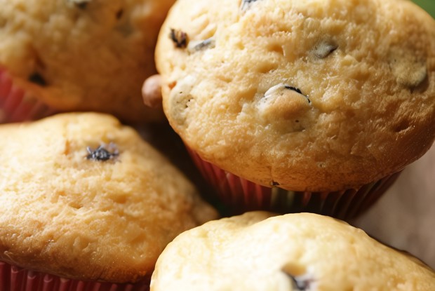 Постные фисташковые маффины с черникой