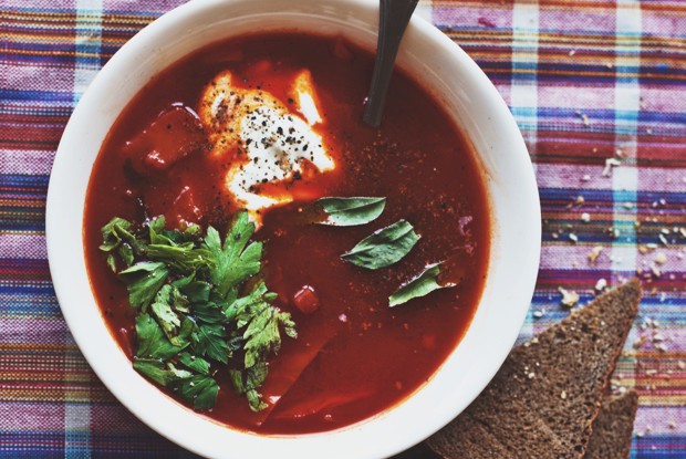 Постный борщ с картофелем