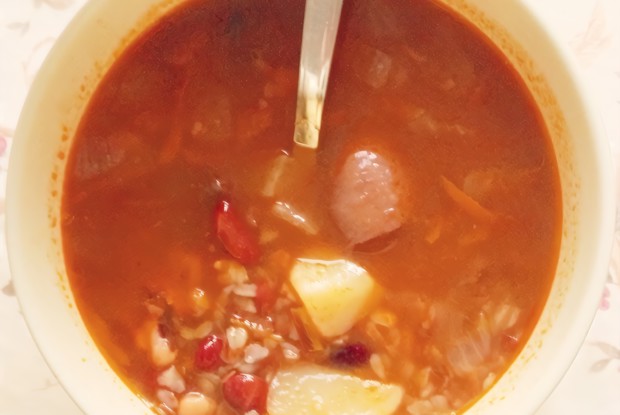 Постный суп с грибами и гречкой