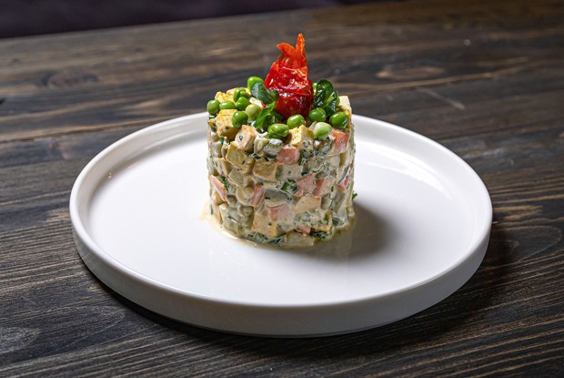 Постный салат оливье