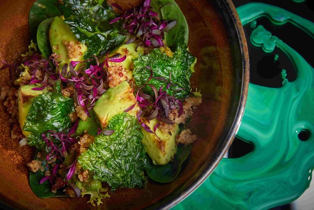 Постный салат с авокадо и киноа