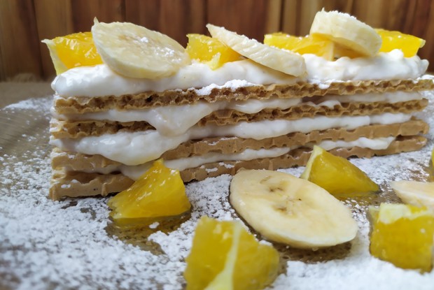 ПП-пирожное с бананом и апельсином