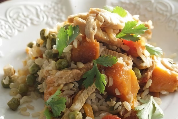 Пряный плов с овощами и индейкой