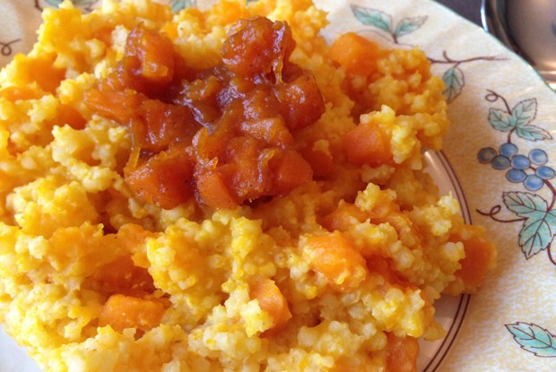 Простая пшенная каша с тыквой