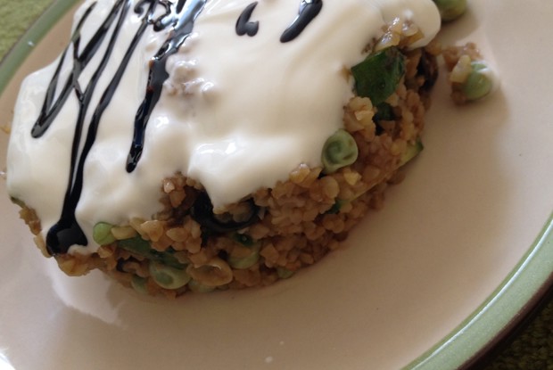 Пшеничная каша-пицца с оливками