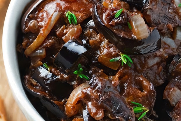 Рагу из баклажанов под кисло-сладким соусом (Капонатина)