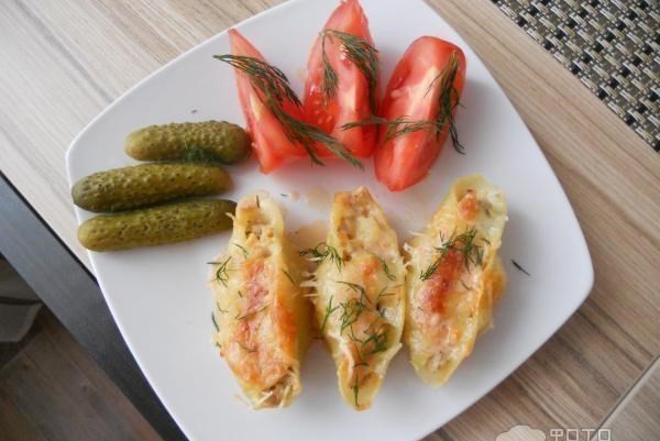 Ракушки конкильони фаршированные фаршем