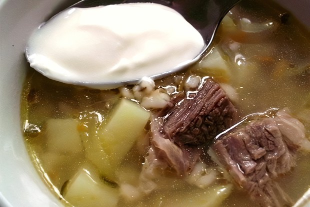 Рассольник с говядиной