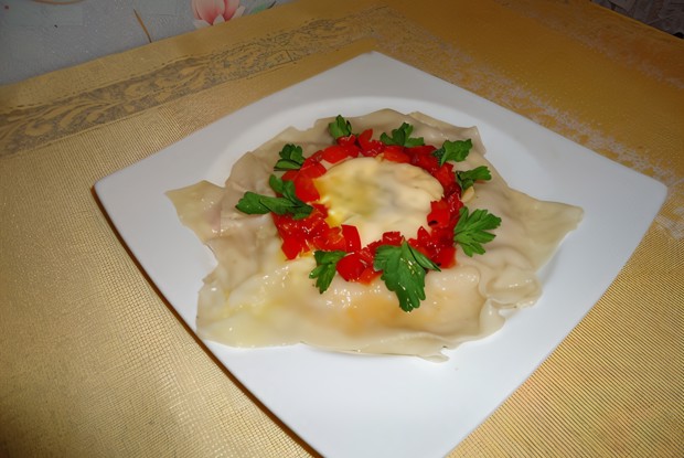 Равиоль с козьим сыром