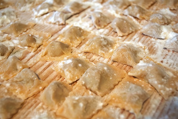 Равиоли с уткой и печенкой