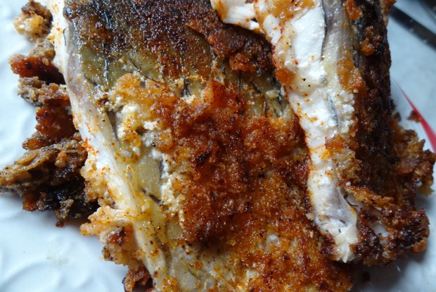 Рыба, жареная по-грузински, в сметанном маринаде