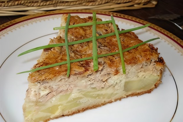 Рыбный пирог с картошкой