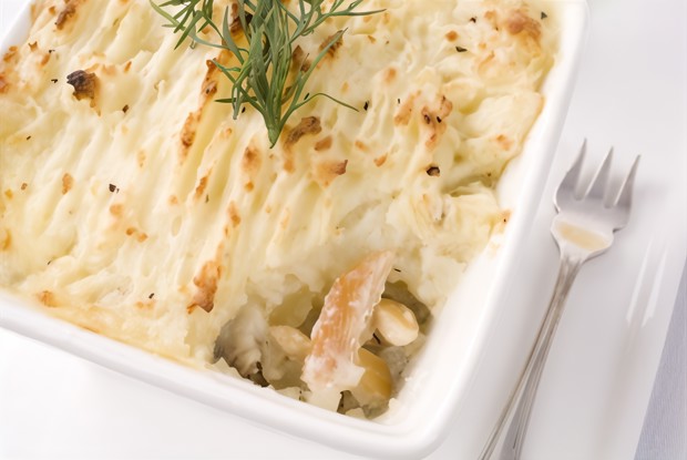 Рыбный пирог с креветками