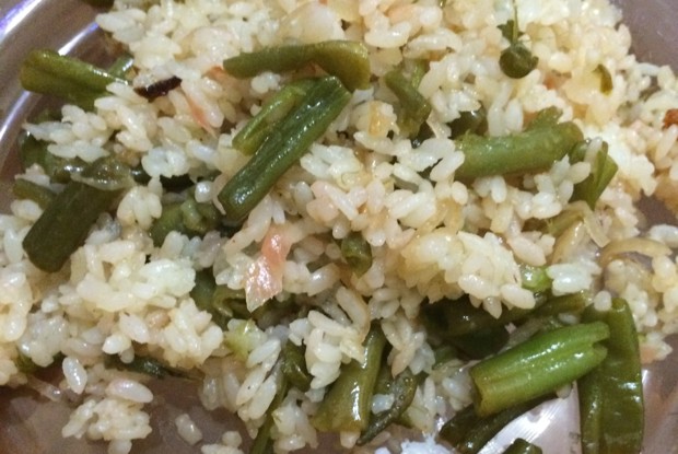 Рис с имбирем и фасолью