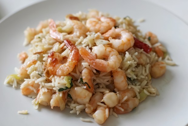Рис с креветками и кальмарами