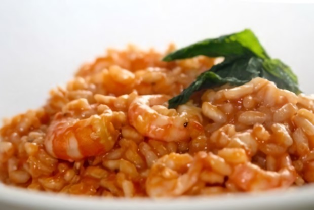 Рис с креветками в соусе терияки